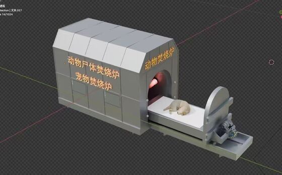 주문 50kg 용량, 연기와 냄새가 없는 반려동물 연소장 1100~1300°C 고온 온라인 제조